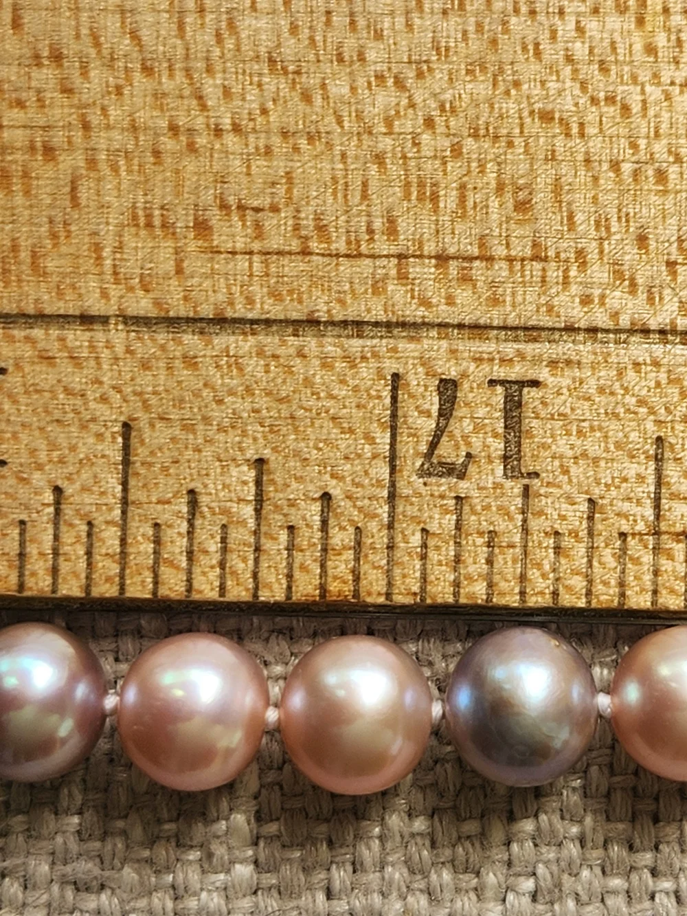 VTG Artisan Genuine Pink Pearl Necklace with Silver Clasp Hand Knotted - Picture 7 of 7